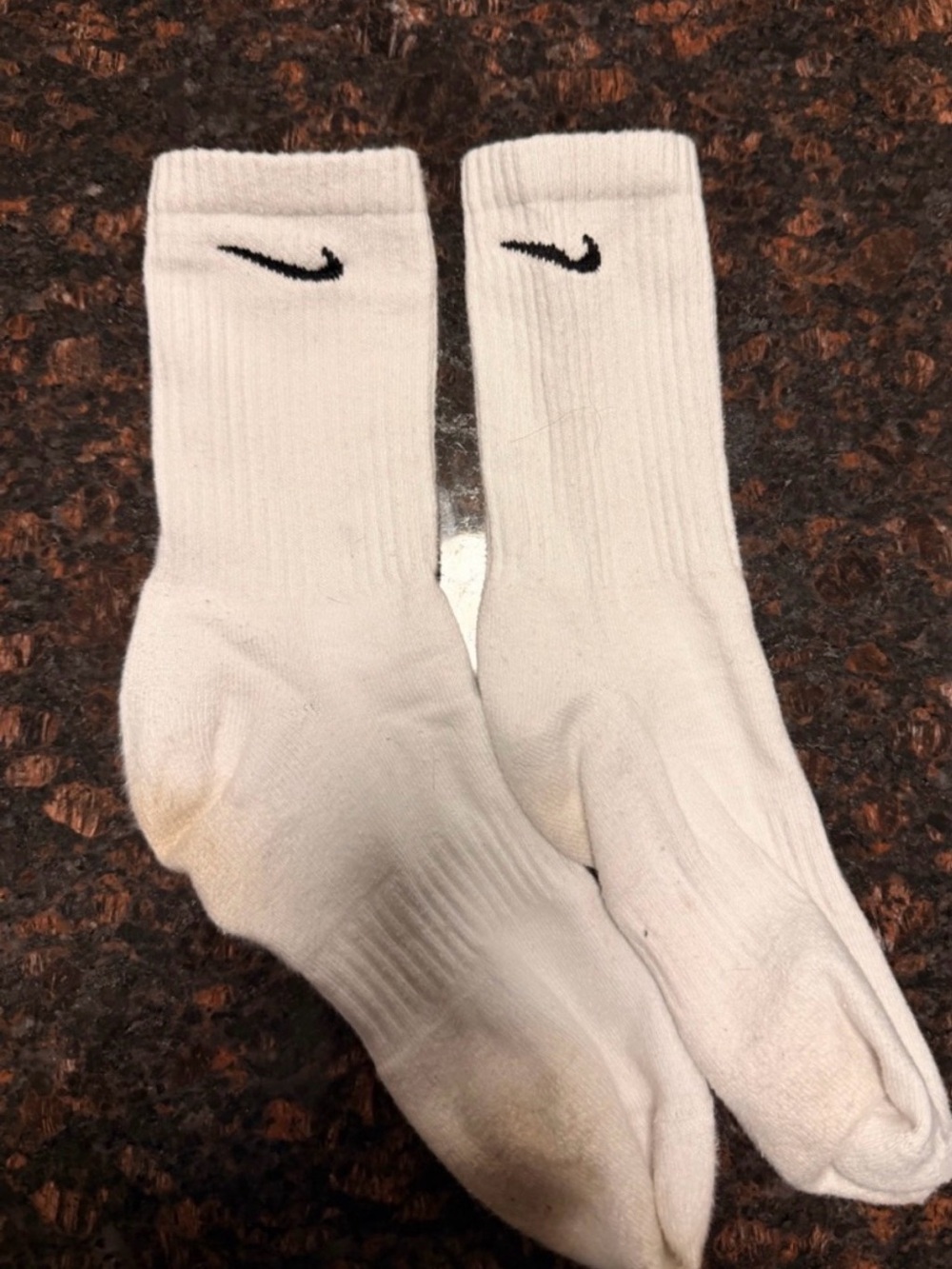 Nike Men’s White Crew Socks with Black Swoosh